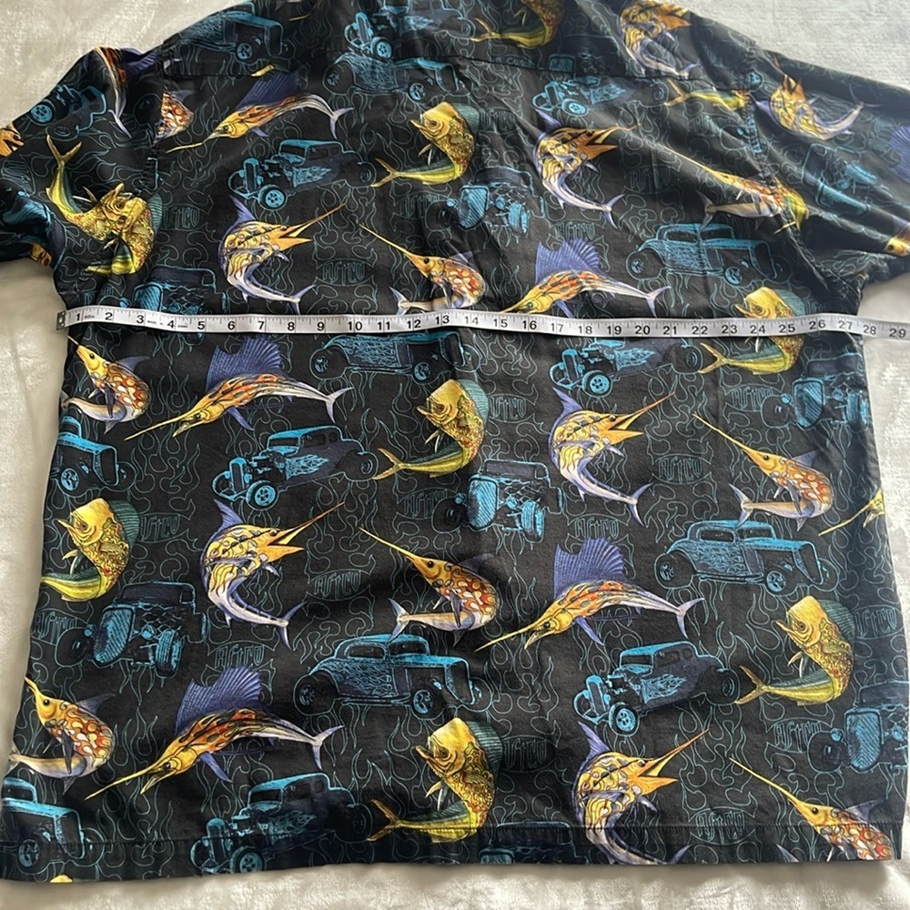 Vintage Bluewater AFTCO Sword Fish Hot Rod Hawaiian Short Sleeve Shirt 2XL - Picture 5 of 8